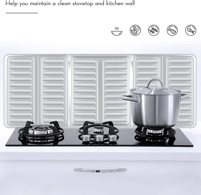 2 Pieces Splatter Guards for Frying Stove Splatter Guard Anti Oil Barrier Nonstick Aluminum Oil Shield Guard for Kitchen Cooking Guard