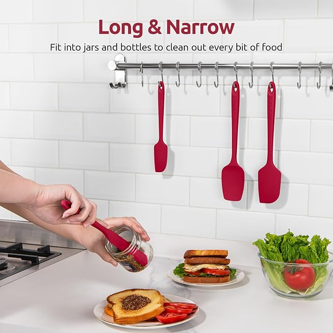 U-Taste Silicone Spatula Set with 600 Degrees Fahrenheit Heat Resistant (Red) - Image 9