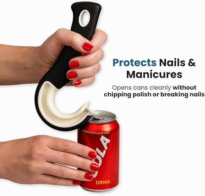 Ultimate Easy Open Ring Pull Can Opener 3 Pack by Jokari. Durable Non Slip Rubber Grip Makes Opening Aluminum Container Tabs Simple. Perfect for Protecting Nails and Folks with Joint Pain or Arthritis - Image 3