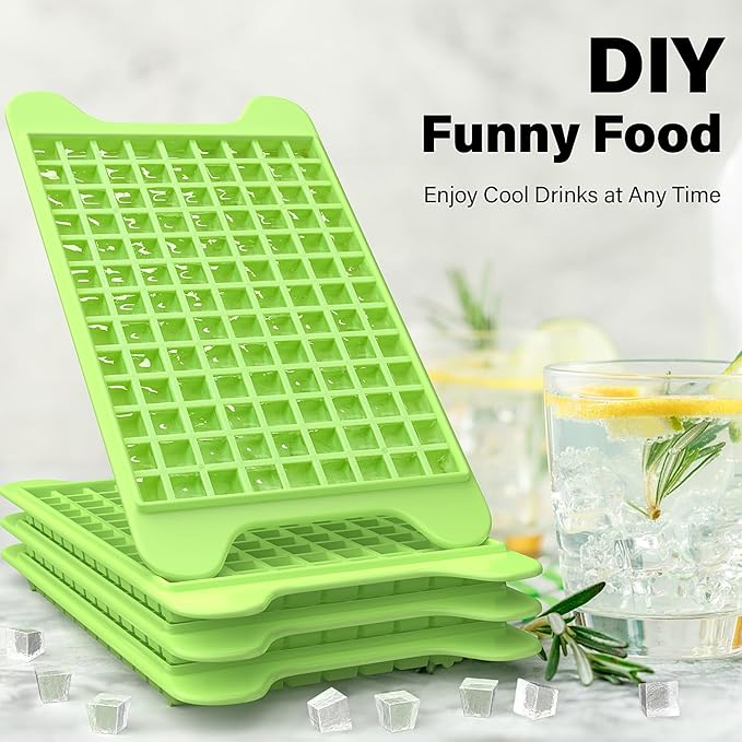 Mini Ice Cube Tray for Freezer: FDDBI Small Ice Trays for Freezer with Bin - 117×4PCS Easy Release Nugget Ice Tray - Crushed Ice Tray with Container - Image 4