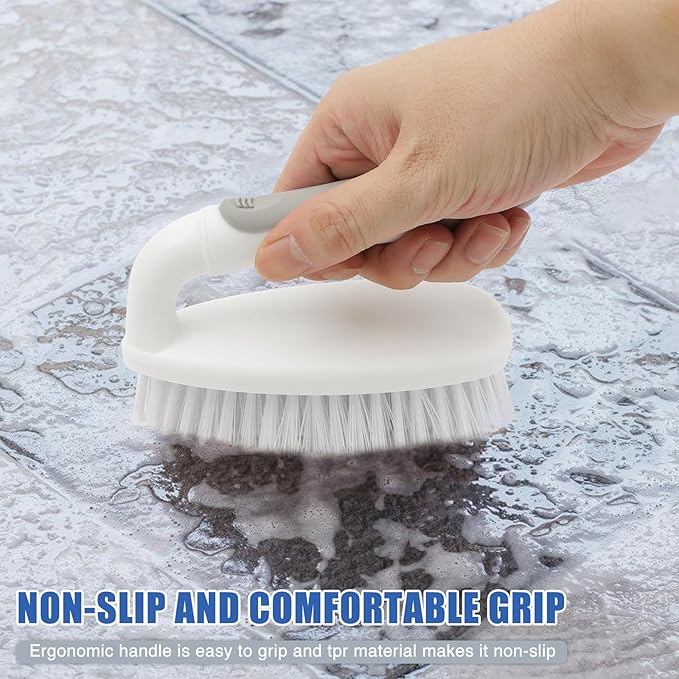 Scrub Brushes for Cleaning Bathtub Scrubber Heavy Duty Scrub Brush with Handle Stiff Bristle Cleaning Brush for Shower, Kitchen, Sink, Bathroom, Floor - Image 3
