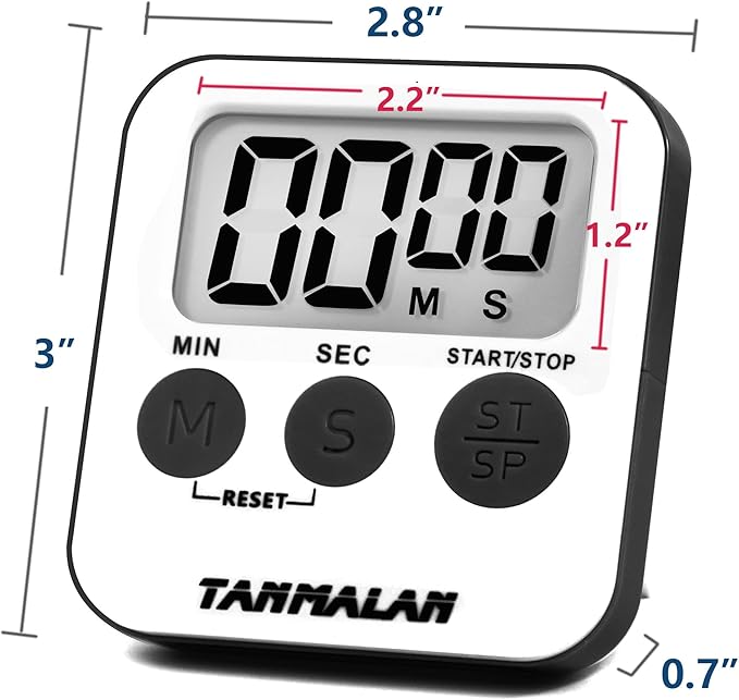 Tanmalan Kitchen Timer for Cooking Loud Alarm, Large Display, Auto Memory Loud Alarm, Large Display,Big Button，for Kids for Teacher Classroom Must Haves,Count Down-up,Easy to use (6.0-Grey) - Image 3