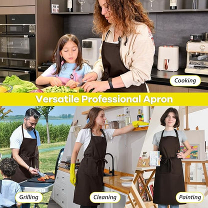 ROTANET Extra Large Apron for Men Adjustable Bib Aprons with 2 Pockets Cooking Kitchen Women Chef Water & Oil Resistant - Image 6