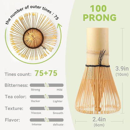 Bamboo Matcha Whisk 80/100/120 Prong, Traditional Japanese Chasen Matcha Stirrer -Authentic Japanese Bamboo Whisk For Matcha Tea (100prongs) - Image 4