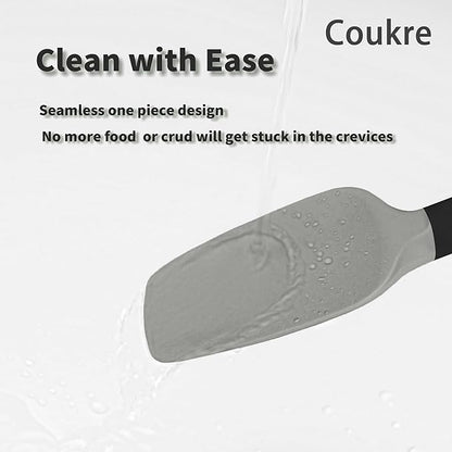Coukre Silicone Spatula Set of 5,High Temperature Resistant, Food Grade Silicone, Dishwasher Safe, for Baking, Cooking (Gray Black) - Image 4