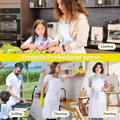 ROTANET Extra Large Apron for Men Adjustable Bib Aprons with 2 Pockets Cooking Kitchen Women Chef Water & Oil Resistant - Image 6