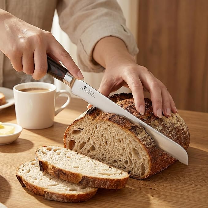 imarku Bread Knife, German High Carbon Stainless Steel Professional Grade Bread Slicing Knife, 10-Inch Serrated Edge Cake Knife, Bread Cutter for Homemade Crusty Bread, Mothers Day Gifts - Image 8