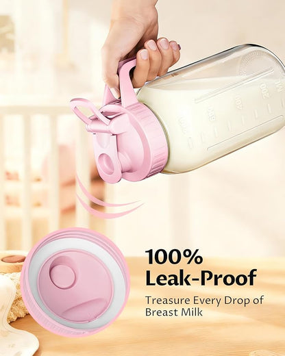 32oz Breast Milk Pitcher with Lid - Airtight Leakproof Glass Storage with Flip Cap & Pour Spout, Wide Mouth 1 Quart Breastmilk Storage Container Breastfeeding Essentials for Breastmilk, Formula, Milk - Image 3