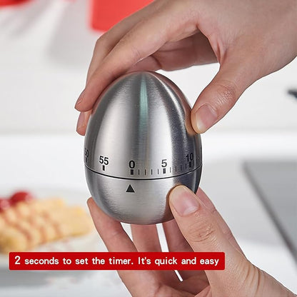 60 Minute Egg Timer, Kitchen Timers for Cooking, Wind Up Timer 0-60 Minutes, Timers for Classroom, Visual Timer for Kids, Mechanical Egg Shape Timer for Saunas and Hard Boiled Eggs (Egg Shape)