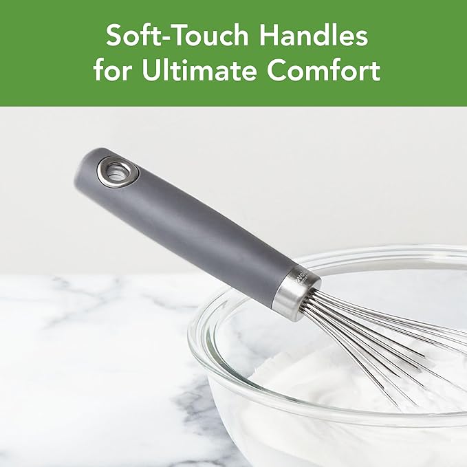 Tovolo Wire Whisk Set of 2 for Baking Cooking Mixing Whisking, 10" & 12" Inch Stainless Steel Wire Kitchen Whisk Set Balloon Design Sturdy Comfort Grip Handle BPA Free Dishwasher Safe, Charcoal Gray - Image 4