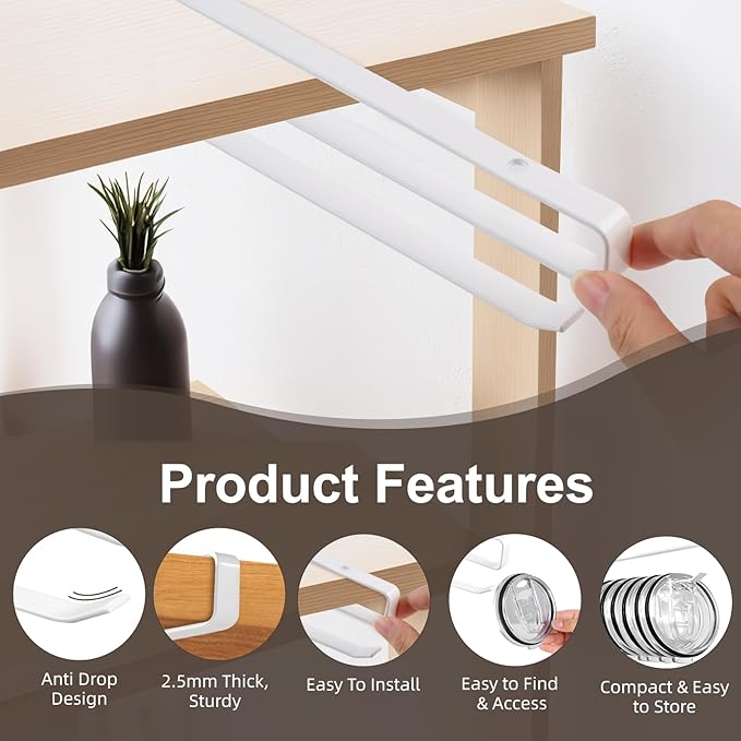 LveSunny Tumbler Lid Organizer,2 Pack Cup Lid Organizer for Yeti Tumbler Lids,Single Water Bottle Lids Organizer Holds Up to 12 Lids, Space Saving Under Cabinet Lid Holder Rack - Image 4