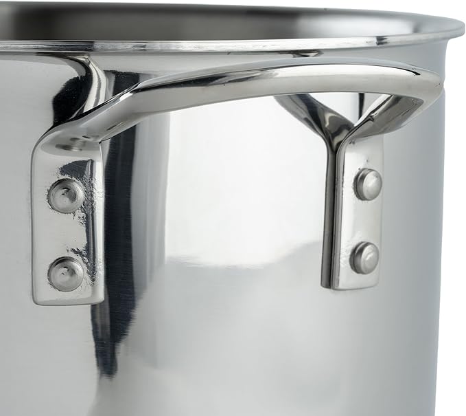 WINCO Tri-Ply Stock Pot, 8-quart, Silver - Image 4