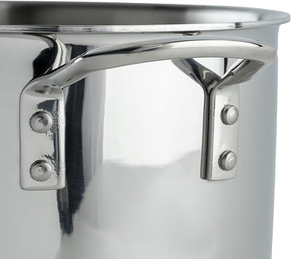 WINCO Tri-Ply Stock Pot, 8-quart, Silver - Image 4