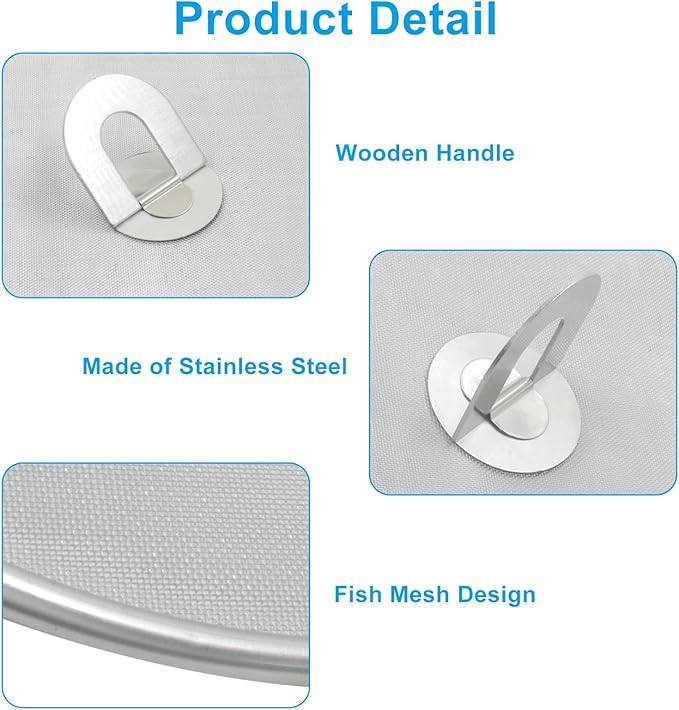 2Pcs 10" & 13" Stainless Steel Splatter Screen Splatter Guard, Ultra Fine Mesh Cooking Protector for Frying Cooking/Kitchen Use - Image 2