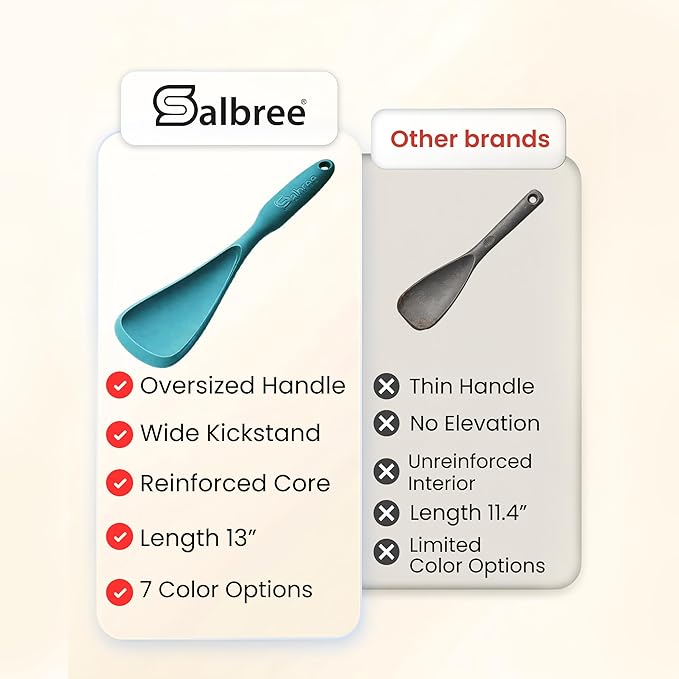 Silicone Spoon Spatula for Cooking - Multifunction Scoop Spatula Spoonula - Heat Resistant Cooking Spoon for Nonstick Cookware - Large Silicone Kitchen Spoon - Seamless Design (Teal,2pcs) - Image 3
