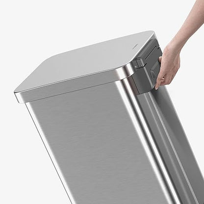 QUALIAZERO 50L / 13 Gallon Stainless Steel Step-On Kitchen Trash Can Soft-Close Lid, Fingerprint-Resistant, Removable Liner, Slim Shape Modern Design for Home, Office, Commercial Space - Image 5