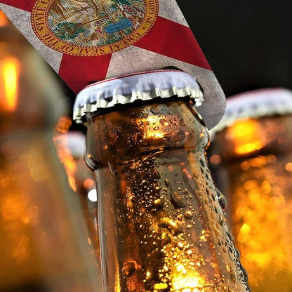 Florida State Flag Stainless Steel Bottle Opener Dirty Florida 3D Waving Flag Flat Beer Bottle Opener Keychain for Home Kitchen Bar Restaurant Party Birthday Gift