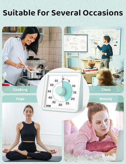 LIORQUE Visual Timer for Kids, 60-Minute Countdown Timers for Classroom Office Kitchen with Silent Operation, Kids Timer for Teaching (Batteries Included) - Image 8