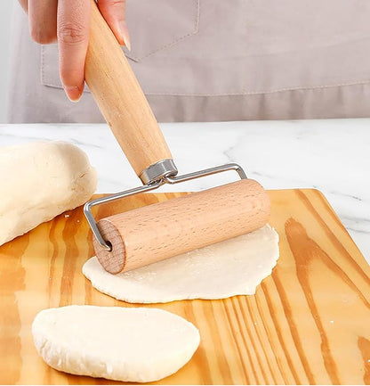 Roller Rolling Pin, 4 Inch Wood Rolling Pin for Kneading the Dough of Baking Bread, Pizza, Cookie, Noodles (M) - Image 3