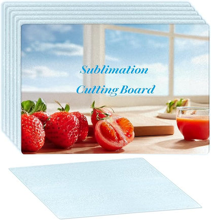 6 Pcs Sublimation Cutting Board Blanks, Textured Tempered Glass Cutting Boards For Kitchen, Anti Slip Chopping Board For Countertop Heat Press Machine Personalized Home Decoration