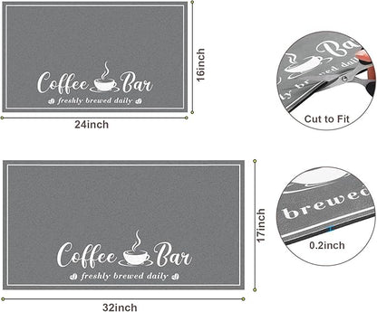 CooRug Absorbent Coffee Mat, Fashion Dish Drying Mat for Kitchen Counter Coffee Bar Accessories Espresso Machine Dish Rack 17" x 32" Dark Grey - Image 2