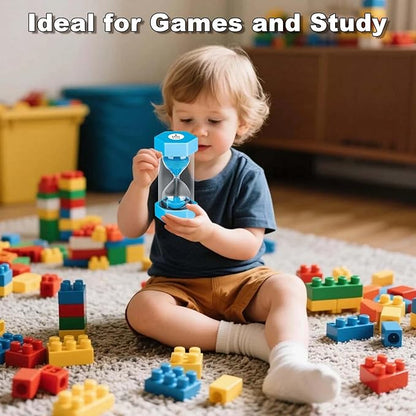 Hourglass Sand Timer 5 Minute, Plastic Unbreakable Hexagon Hourglass Sand Clock 5 Min, Reloj De Arena 5 Minutos, Colorful Hour Glass Sandglass for Classroom Games Kitchen (Blue)