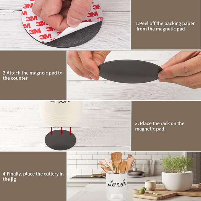 Magnetic RV Utensil Holder - Portable Metal Cutlery Organizer for Campers and Kitchen with Adhesive Magnet, Stylish Countertop Organizer and Kitchen Decor Caddy