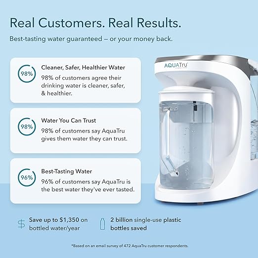 AquaTru Carafe Countertop Water Purifier | Compact 4-Stage Reverse Osmosis System with Glass Carafe Removes 84 Contaminants Including Forever Chemicals, Lead & Fluoride | No Plumbing - Image 8