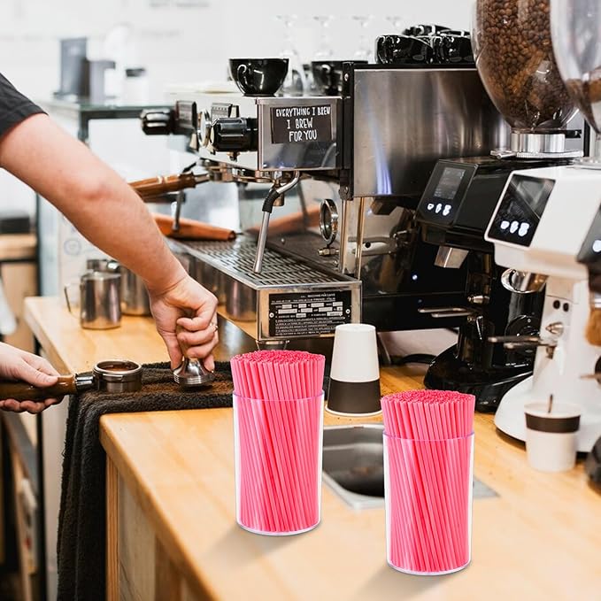 500 Pcs Neon Pink Coffee Stir Sticks Set Acrylic Stir Stick Holder Coffee Stirrers Holder Cocktail Straws Bar Straws Drink Stirrers for Coffee Bar Cocktail Tea Juice Party Supplies Restaurant Decor - Image 7