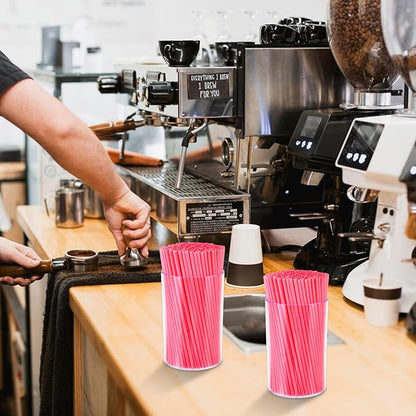 500 Pcs Neon Pink Coffee Stir Sticks Set Acrylic Stir Stick Holder Coffee Stirrers Holder Cocktail Straws Bar Straws Drink Stirrers for Coffee Bar Cocktail Tea Juice Party Supplies Restaurant Decor - Image 7