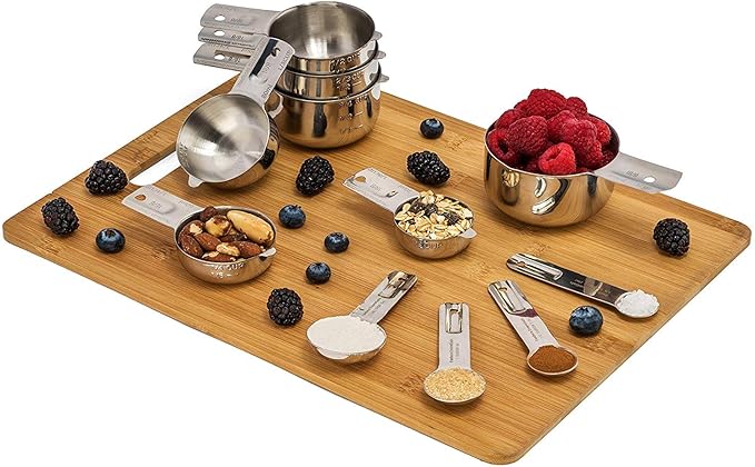 Hudson Essentials Stainless Steel Measuring Cups and Spoons Set - Stackable Set with Spout (11 Piece Set) - Image 5