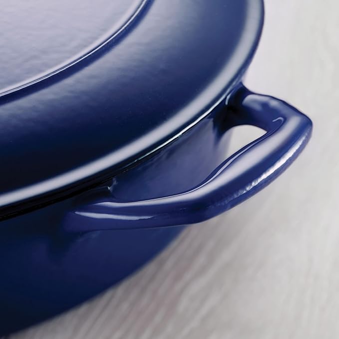 Tramontina Bestow Enameled Cast Iron Dutch Oven Pot with Lid, Round 5.5-quart, Blue - Image 6