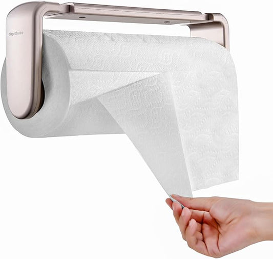simpletome Paper Towel Holder ONE Hand Tear Adaptive Tension Arm Adjustable Length 9.4-11inch/24-28cm (Titanium Gold) by simpletome