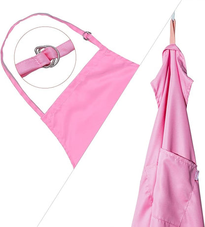 Light Pink Apron for Women with Pockets | Lightweight and Adjustable Womens Apron