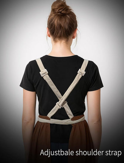 Pinknoke Vintage Pinafore Apron Dress for Women with Pockets Cute Floral Chef Aprons for Kitchen Cooking Baking Gardening - Image 8