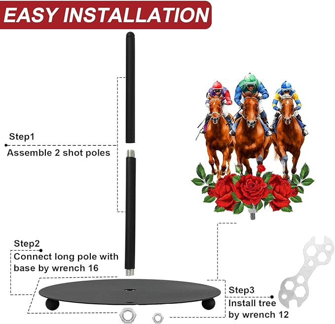 Whaline Horse Racing Paper Towel Holder Countertop Run for Roses Kentucky Derby Decor Large Metal Towel Holder Stand for Horse Racing Party Home Kitchen Bathroom Accessories Supplies