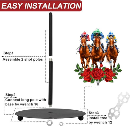 Whaline Horse Racing Paper Towel Holder Countertop Run for Roses Kentucky Derby Decor Large Metal Towel Holder Stand for Horse Racing Party Home Kitchen Bathroom Accessories Supplies