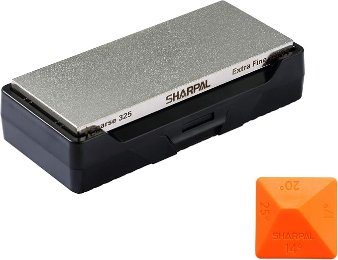 SHARPAL 156N Double-sided Diamond Sharpening Stone Whetstone Knife Sharpener | Coarse 325 / Extra Fine 1200 Grit | Storage Case with NonSlip Base & Angle Guide (6 in. x 2.5 in.) Mothers Day Gifts by SHARPAL