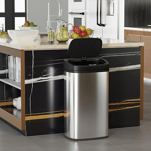 BestOffice 22 Gallons Automatic Sensor Large Kitchen Trash Can with Stainless Steel, Touchless Garbage Bin with Lid for Kitchen, Home, Office Waste Bin 82L - Image 3