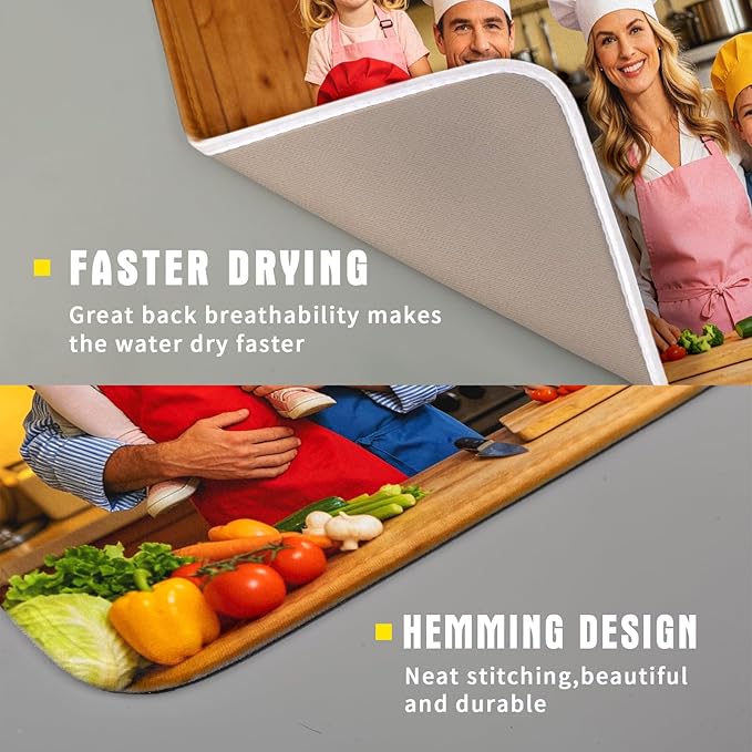 Custom Personalized Dish Drying Mat for Kitchen Counter Customized Dying Pad with Picture Text Home Decor - Image 3