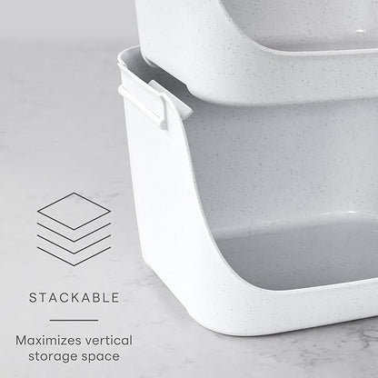 YouCopia ShelfBin Stacking Pantry Bins, 2-Pack, Stackable Storage Basket Organizers for Kitchen and Cabinet Organization