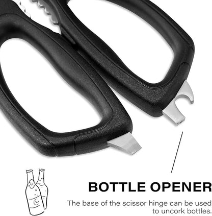 Kitchen Scissors Come Apart Kitchen Shears for Food Heavy Duty Shears for Chicken Bone Nutcracker Bottle Can Opener Shears with Premium Stainless Steel Scissors 02B