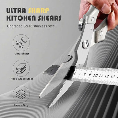 Huusk Kitchen Scissors Set, Poultry Shears Heavy Duty with Spring Loaded, Kitchen Meat Scissors All Purpose for Food, Chicken, Fish