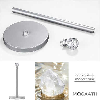 Paper Towel Holder Countertop Silver, Unique Silver Ball Decor,Brass Paper Towel Holder for Kitchen - Sturdy, Durable, and Elegant Home Decor for Kitchen