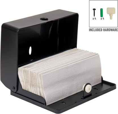 Mind Reader Paper Towel Dispenser, Tri-Fold Towel Holder, Restroom, Wall Mount, Bathroom, Black - Image 4