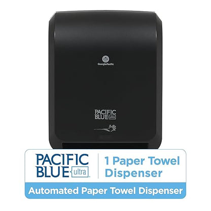 Pacific Blue Ultra 8" High-Capacity Automated Touchless Paper Towel Dispenser by GP PRO (Georgia-Pacific); Black; 59590; 12.9" W x 9" D x 16" H; 1 Dispenser - Image 2