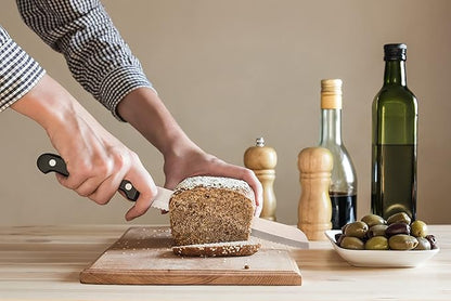 Moss & Stone 7-Piece Kitchen Knife Set with Block – Stainless Steel Serrated Kitchen Knives, High Carbon Blades, Small Cutlery Set for Home Cooking, Compact Countertop Small Knife Set Wood Block - Image 6