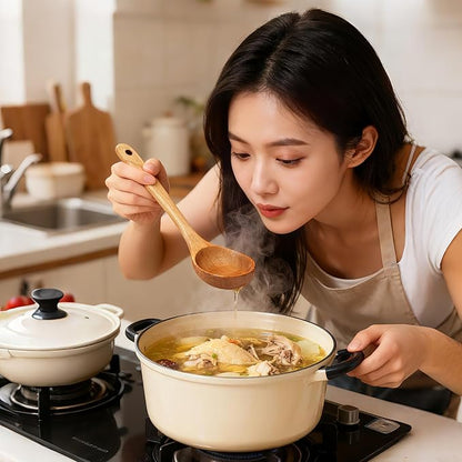 Ladle, Kaloo Teak Acacia Wooden Soup Ladle Spoons for Cooking, 10.6 inch, Gift Box Included - Image 8