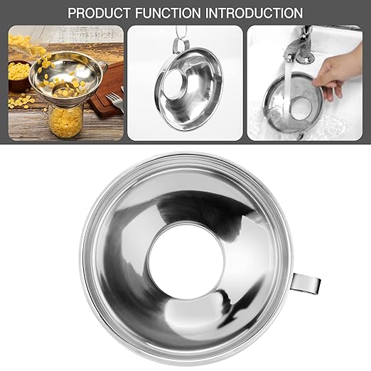 2 PCS Canning Funnel for Wide and Regular Jars, Wide Mouth Funnel Stainless Steel Funnels for Kitchen Use, Metal Funnels Set for Transferring Liquid Power Jam Grains Dry and Wet Ingredients - Image 2