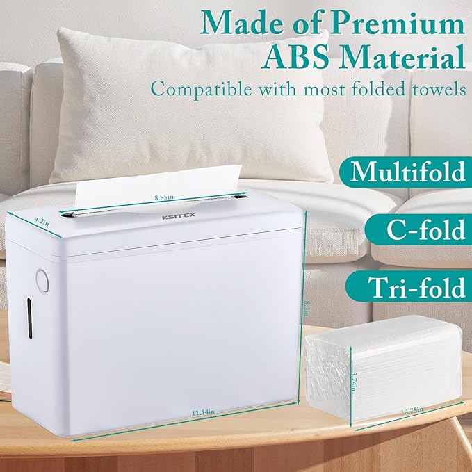 Paper Towel Dispenser Countertop, Multifold Trifold Z-Fold Paper Towel Holder, Hand Towel Dispenser for Kitchen Bathroom Commercial,Single Sheet Dispensing, Non-Slip Base